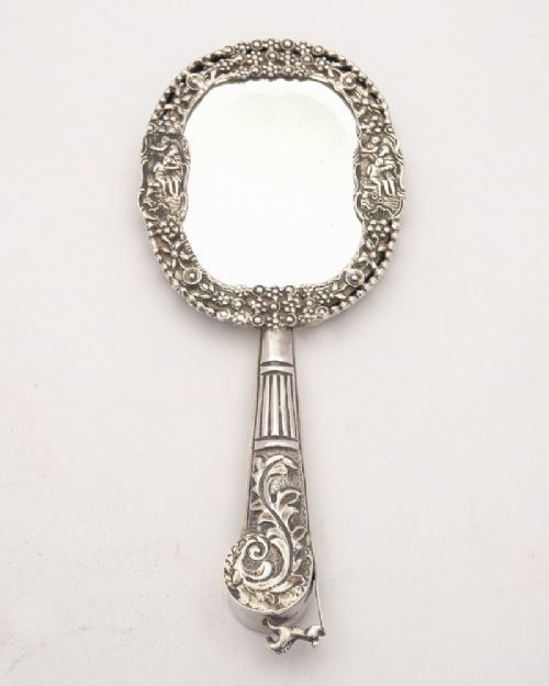 Wonderful Victorian Silver Hand Mirror - London 1880