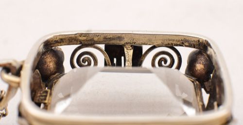 Super Large Danish Silver & Cut Crystal Pendant - circa 1930