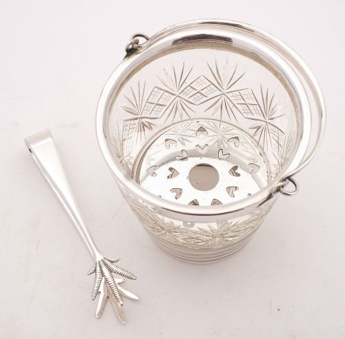 Good Edwardian Silver Pated & Cut Glass Ice Bucket - circa 1905