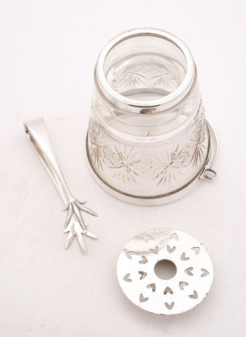Good Edwardian Silver Pated & Cut Glass Ice Bucket - circa 1905