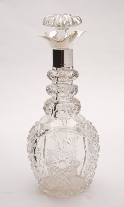 Lovely Silver Topped Decanter - Sheffield 1925