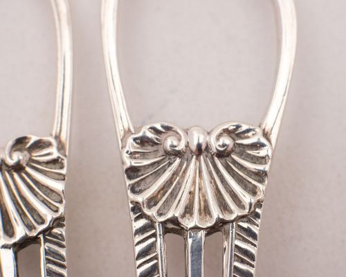 Lovely Pair Edwardian Silver Grape Scissors - Sheffield 1903