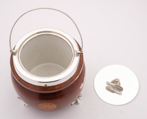 Lovely Edwardian Mahogany Biscuit Box/ Cookie Jar - circa 1905