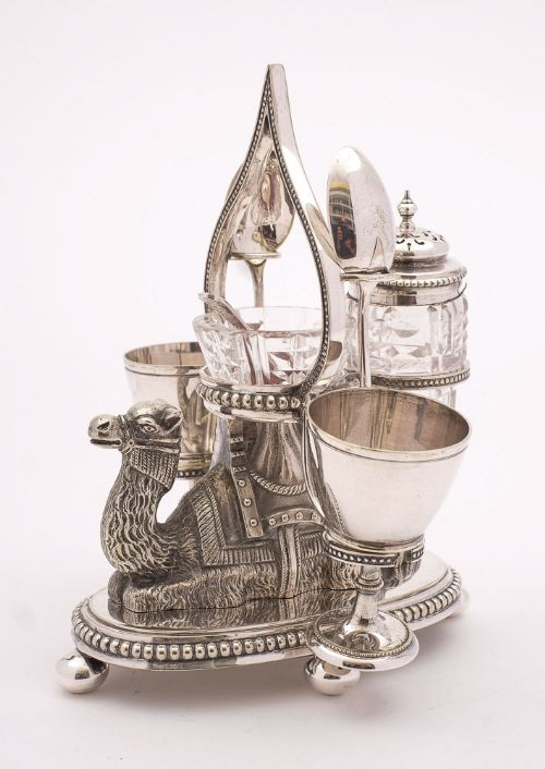 Gorgeous Victorian Silver Plated Camel Cruet - 1876