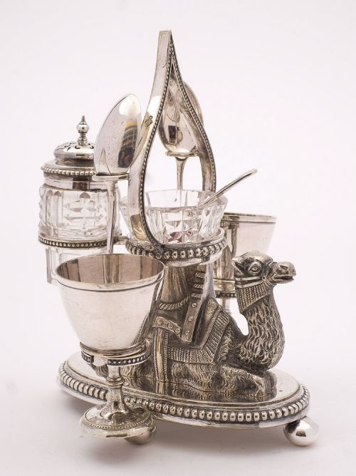 Gorgeous Victorian Silver Plated Camel Cruet - 1876