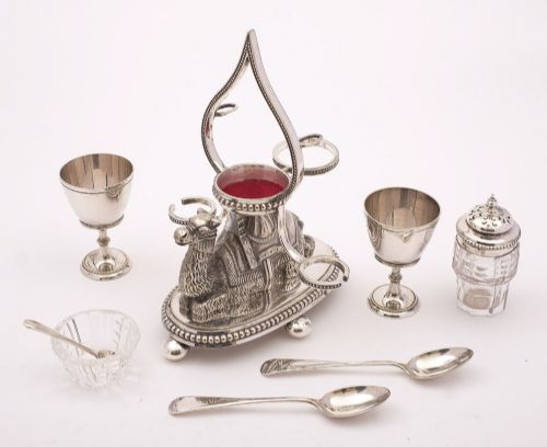 Gorgeous Victorian Silver Plated Camel Cruet - 1876