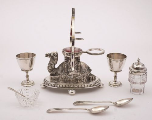 Gorgeous Victorian Silver Plated Camel Cruet - 1876