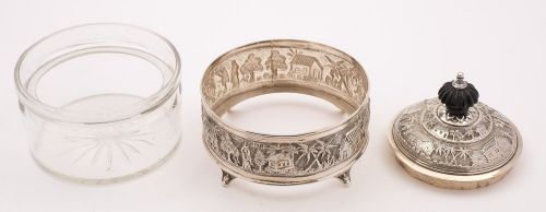 Unusual English Indian-Style Preserve Pot Birmingham 1914