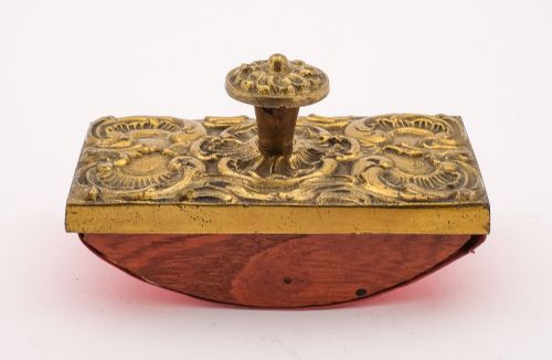 Good Edwardian Brass Rocker Blotter Circa 1905