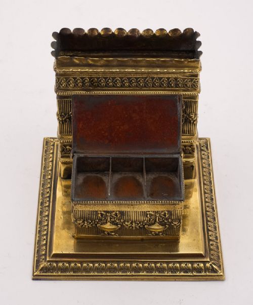 Early Victorian Brass Letter Rack/Stamp Box Circa 1860