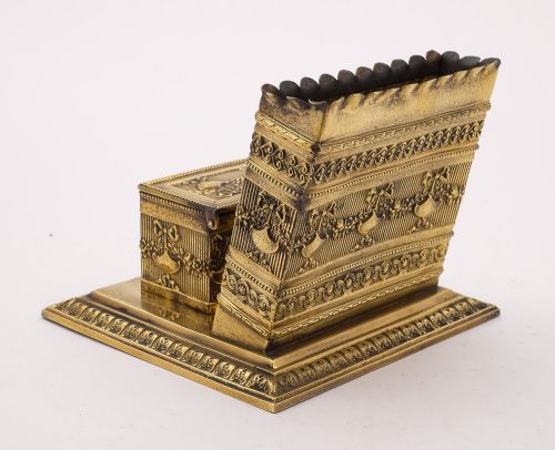 Early Victorian Brass Letter Rack/Stamp Box Circa 1860