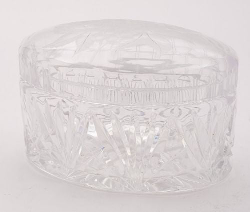 Lovely Art Deco Glass Oval Biscuit Box Circa 1930