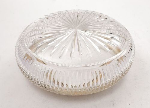 Nice Art Deco Silver Rimmed & Cut Glass Bowl 1929