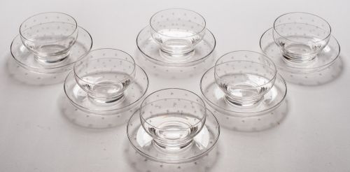Lovely Edwardian Set of 6 Glass Bowls Circa 1905