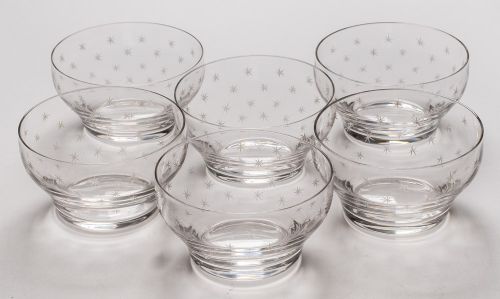 Lovely Edwardian Set of 6 Glass Bowls Circa 1905
