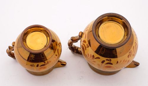 Nice Pair of China Copper Lustre Jugs/Pitchers Circa 1880