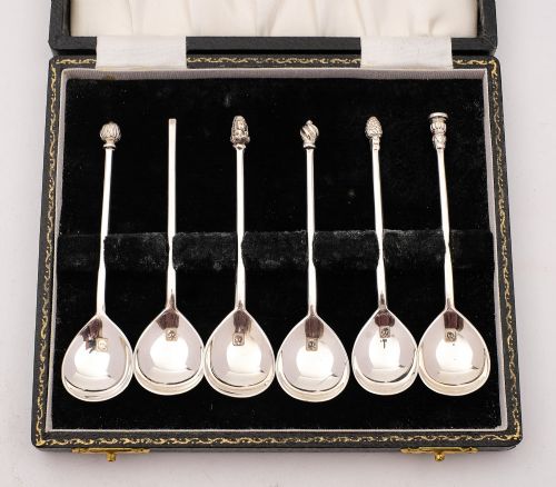 Nice Vintage Silver Collection of Tea Spoons London 1964
