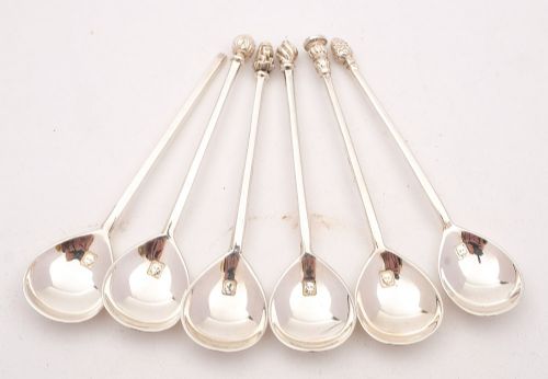 Nice Vintage Silver Collection of Tea Spoons London 1964