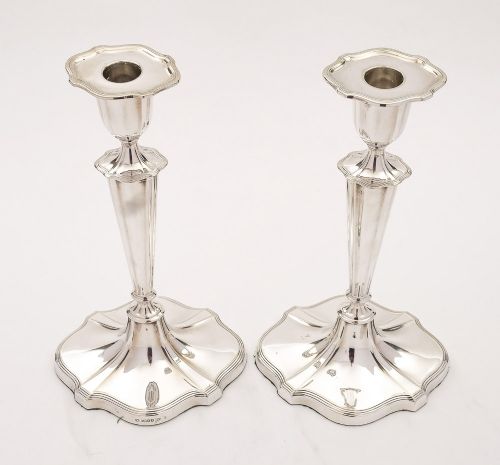 Stunning Pair of Edwardian Silver Plated Candlesticks Circa 1905