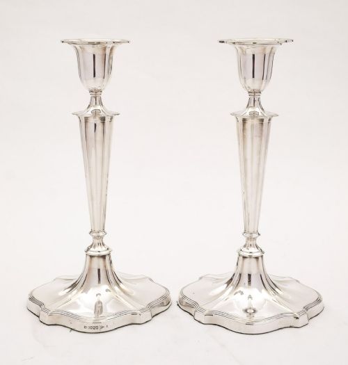 Stunning Pair of Edwardian Silver Plated Candlesticks Circa 1905