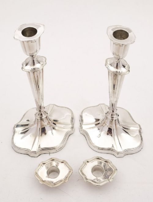 Stunning Pair of Edwardian Silver Plated Candlesticks Circa 1905