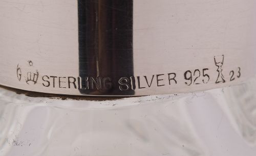 Gorgeous Silver Topped Cut Glass Decanter Circa 1930