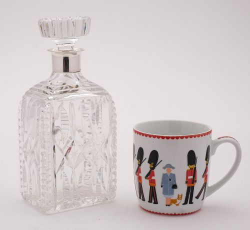 Gorgeous Silver Topped Cut Glass Decanter Circa 1930