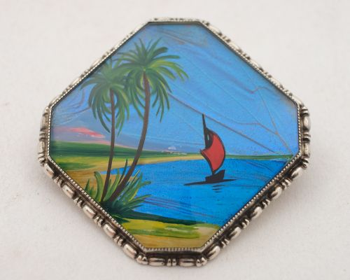 Nice Sterling Silver Picture Brooch Circa 1930