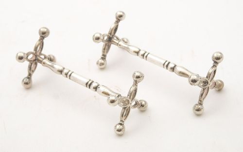 Good Pair of Silver Victorian Knife Rests London 1884