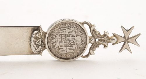 Unusual Maltese Silver Paper Knife Circa 1900