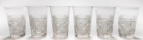 Lovely Set of 6 Edwardian Cut Glass Tumblers Circa 1905
