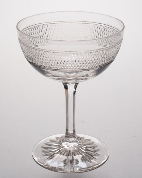 Nice Set of 5 Edwardian Cut Glass Champagnes Circa 1905