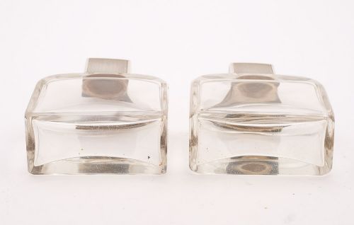 Lovely Art Deco Silver Topped Scent Bottles - London 1934
