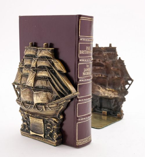 Edwardian Cutty Sark Brass Bookends - circa 1905