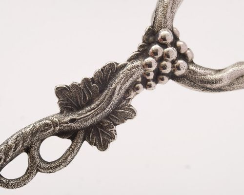 Lovely Pair Victorian Silver Grape Scissors - Birmingham 1856