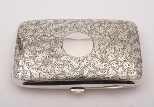 Nice Edwardian Silver Cigar Case - Birmingham 1906
