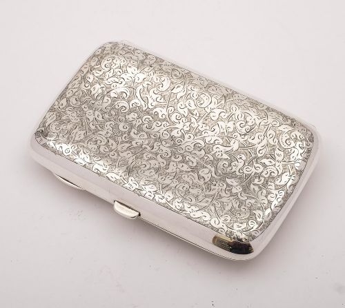 Nice Edwardian Silver Cigar Case - Birmingham 1906