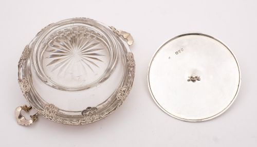 Gorgeous Victorian Silver & Glass Bowl - London 1894