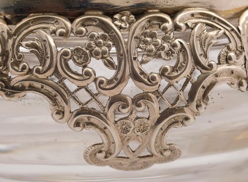 Gorgeous Victorian Silver & Glass Bowl - London 1894
