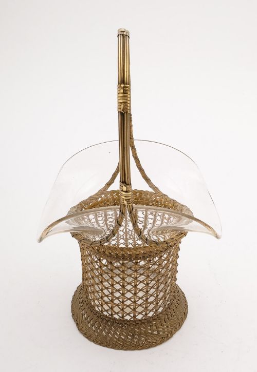 Pretty Brass & Glass Flower Vase - circa 1930