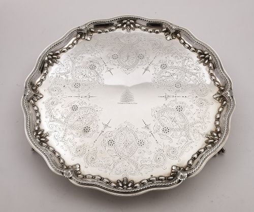 Very Large Victorian Silver Plated Elkington Salver/Tray - 1861