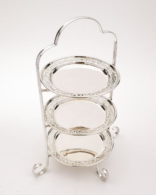 Elegant Art Deco Silver Plated 3 tier Cake Stand - circa 1930