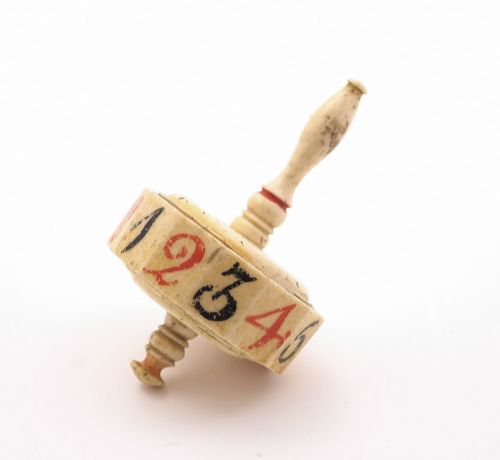 Rare Napoleonic Bone gaming spinning Top - circa 1810