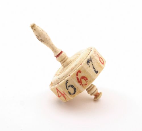 Rare Napoleonic Bone gaming spinning Top - circa 1810