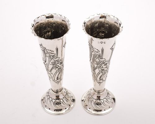 Lovely Pair Victorian Vases - London 1895