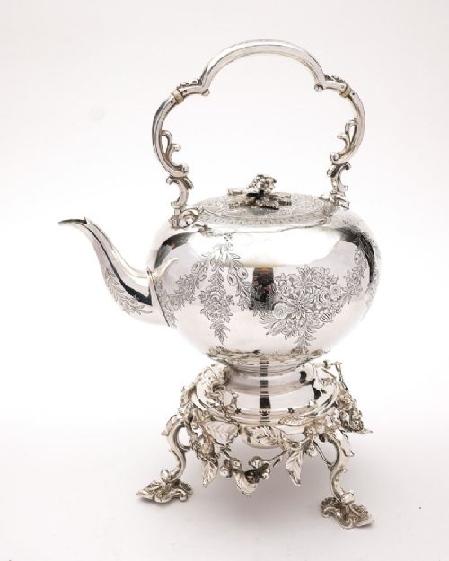 Stunning Victorian Tea Kettle on Stand - circa 1860