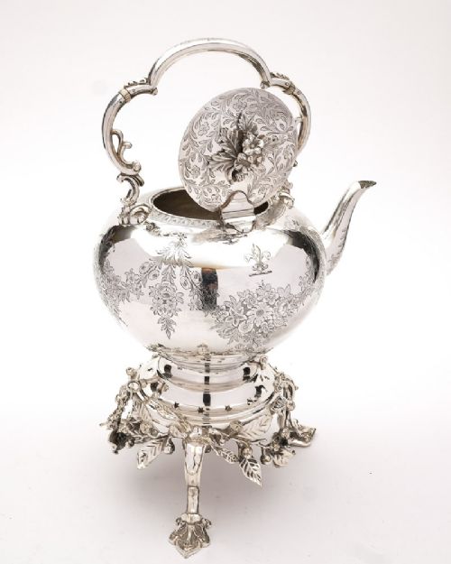 Stunning Victorian Tea Kettle on Stand - circa 1860