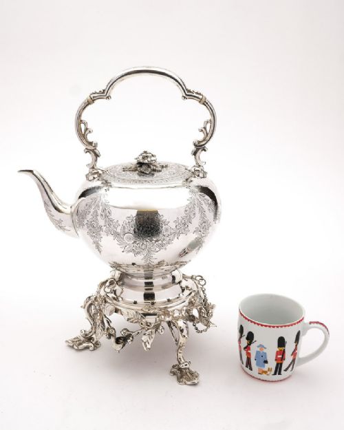 Stunning Victorian Tea Kettle on Stand - circa 1860