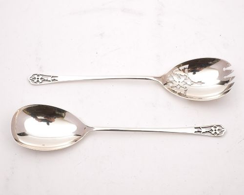 Nice Pair of Silver Mappin & Webb Salad Servers - Sheffield 1911