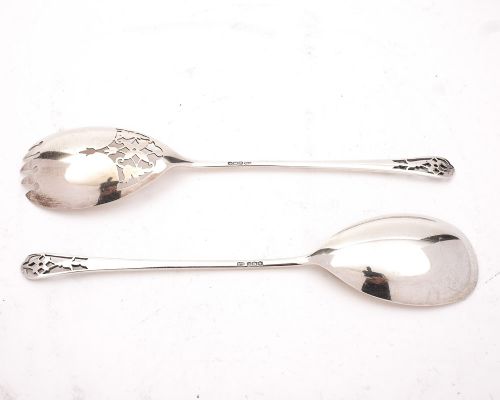 Nice Pair of Silver Mappin & Webb Salad Servers - Sheffield 1911